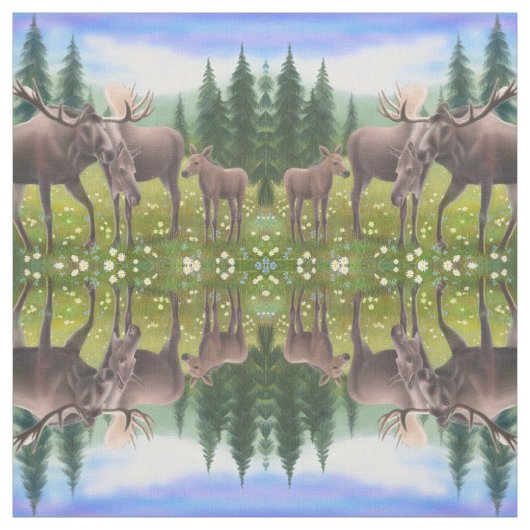 Stof van de familie Alaskan Moose (Swatch)