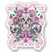 Stof van de huid, roze van het skelet waterverf, H Sticker (Voorkant)