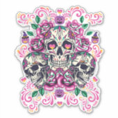 Stof van de huid, roze van het skelet waterverf, H Sticker (Voorkant)