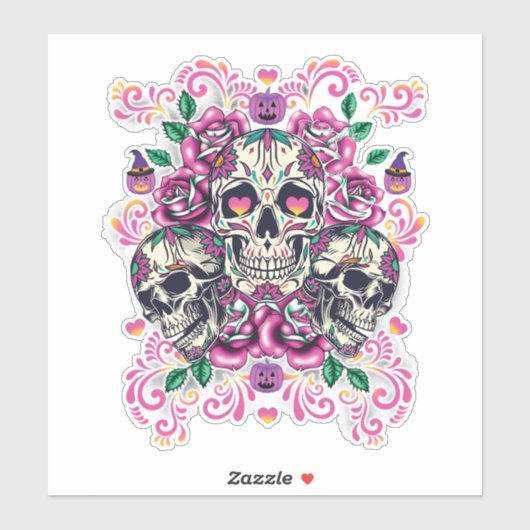 Stof van de huid, roze van het skelet waterverf, H Sticker (Vel)