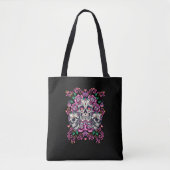 Stof van de huid, roze van het skelet waterverf, H Tote Bag (Voorkant)