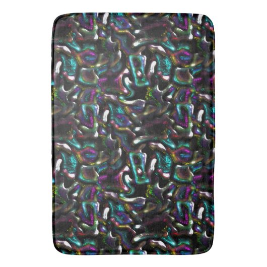 Stof van gekleurde en verdraaide metalen vormen? badmat (Voorkant Verticaal)