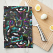 Stof van gekleurde en verdraaide metalen vormen? theedoek (Quarter Fold)