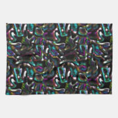 Stof van gekleurde en verdraaide metalen vormen? theedoek (Horizontaal)