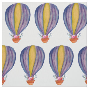 Stof van hot-air ballon-bloemen