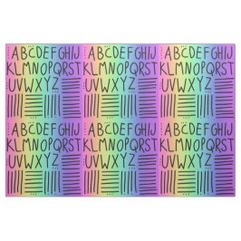 Stof van regenbooghandgeschreven ABC's