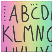 Stof van regenbooghandgeschreven ABC's (Swatch)