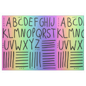 Stof van regenbooghandgeschreven ABC's (Fat Quarter)
