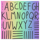 Stof van regenbooghandgeschreven ABC's (Close Up)