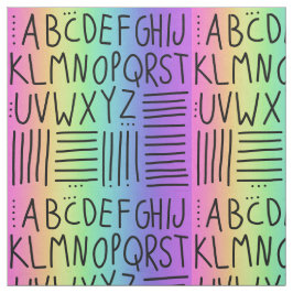 Stof van regenbooghandgeschreven ABC's