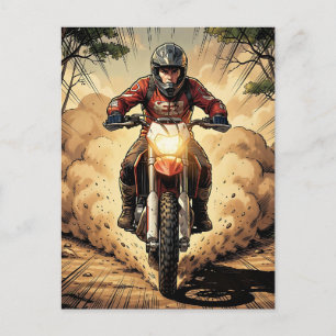 Stof & Vastberadenheid Vol Gas Motocross Briefkaart