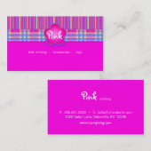 Stof Visitekaartje geplakt band roze (Voorkant / Achterkant)