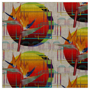 Stof Vogel van de Paradise Geometric Sunset