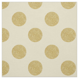 Stof: Witte en onechte goudpolka-stippen Stof