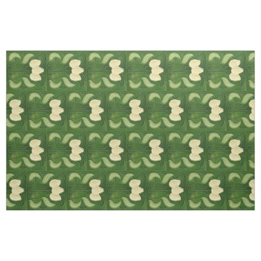 Stof -  witte Tulpen Halve Brick geroteerd (Fat Quarter)