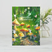 Stof Zestien Betoverde Bos Paddenstoelen Feeën Kaart (Staand voorkant)