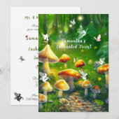 Stof Zestien Betoverde Bos Paddenstoelen Feeën Kaart (Voorkant / Achterkant)