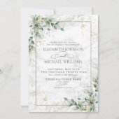 Stofachtig Eucalyptus Botanisch Goud Groene Huweli Kaart (Voorkant)