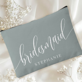 Stofachtig Salie Bruidsmeisje Moderne Calligrafie Etui