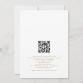 Stofachtige blauwe bloemen Gouden script QR-code T Kaart (Achterkant)