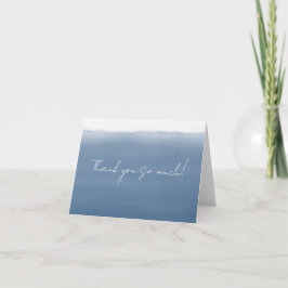 Stofblauw Aquarel Bedankkaart