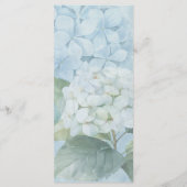 Stofblauw Aquarel Bloemenkroon Bruiloft Menu (Achterkant)