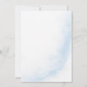 Stofblauw Aquarel Doop Jongen Kaart (Achterkant)