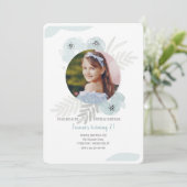 Stofblauw Aquarel Foto Kaart (Staand voorkant)