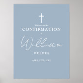 Stofblauw bevestiging welkom bord poster (Voorkant)