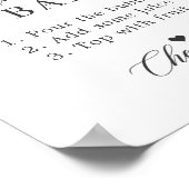 Stofblauw Bloemen Bruids Bruiloft Mimosa Bar Bord Poster (Hoek)