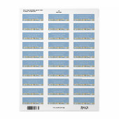 Stofblauw bloemen retouradreslabel etiket (Full Sheet)