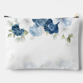 Stofblauw Bloemendessert Monogram Schrift Waterver Etui (Achterkant)
