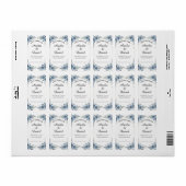 Stofblauw bloemenreturnadreslabel etiket (Full Sheet)