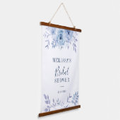 Stofblauw Bloemig Sering Bruidsdiner Hangend Wandkleed (Gebogen)