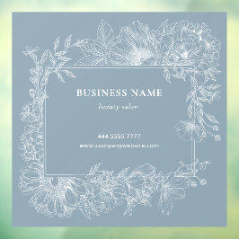 Stofblauw Bloemstuk Lijstje Exclusieve Salon Bloem Raamsticker