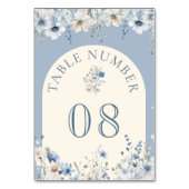 Stofblauw Boho Wilde Bloemen Bruiloft Kaart (Achterkant)