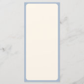 Stofblauw Boho Wilde Bloemen Bruiloft Menu (Achterkant)