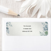 Stofblauw botanisch adreslabel etiket (Insitu)