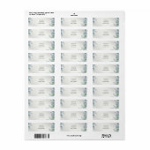 Stofblauw botanisch adreslabel etiket (Full Sheet)