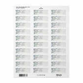Stofblauw botanisch retouradreslabel etiket (Full Sheet)