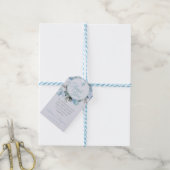 Stofblauw botanische bedankjes cadeaulabel (Met Touw)