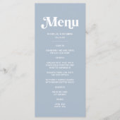 Stofblauw Bruiloft Menu (Voorkant)
