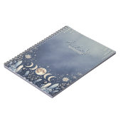 Stofblauw Celestial Maanfase Notitieboek Dagboek (Linkerzijde)