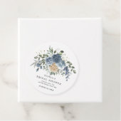 Stofblauw & Champagne Bloemige Bruidsfeest Bedankjes Labels (In situ)