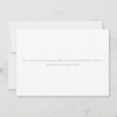 Stofblauw Eenvoudig Modern Elegant Script Bedankkaart (Achterkant)