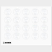 Stofblauw Elegant Schrift Huwelijk Bedankt Ronde Sticker (Vel)