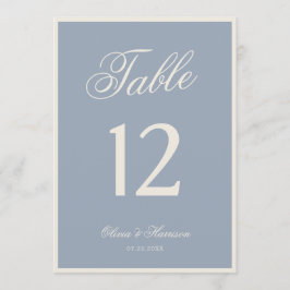 Stofblauw Elegant Tafelnummer voor de Bruiloft