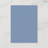 Stofblauw Elegante Schrift | QR Code Huwelijksreac Informatiekaartje (Achterkant)