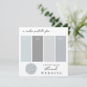 Stofblauw en grijs kleurenpaletkaart kaart (Staand voorkant)