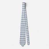 Stofblauw en Witte Harlekijn Diamanten Das (Voorkant)